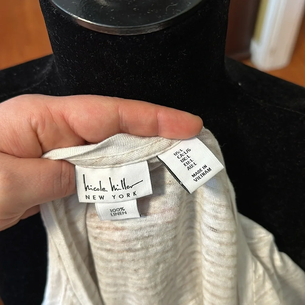 Nicole Miller Linen Tee Shirt - Picture 7 of 7